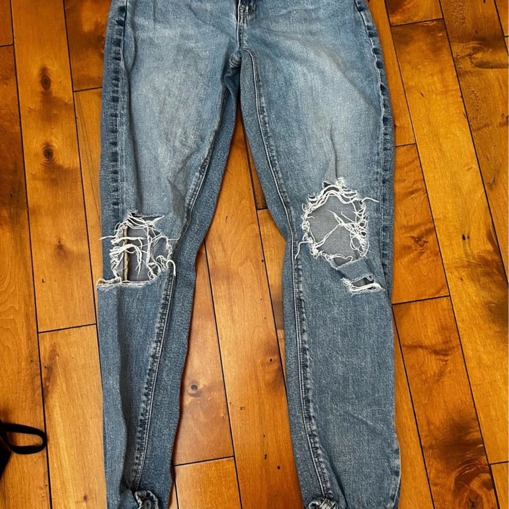 American Eagle Outfitters Ripped Blue Boyfriend Jeans